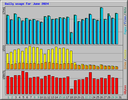 Daily usage for June 2024