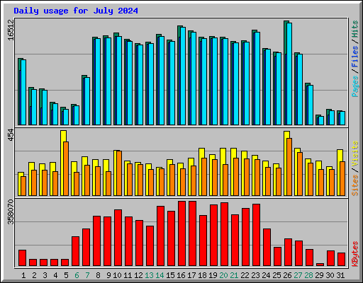 Daily usage for July 2024