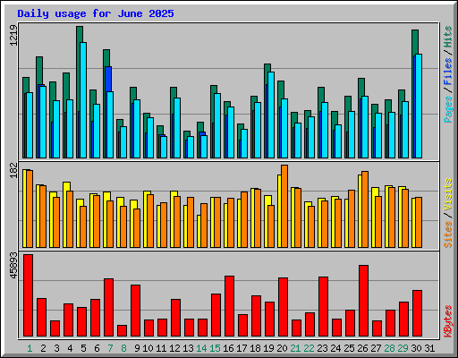 Daily usage for June 2025