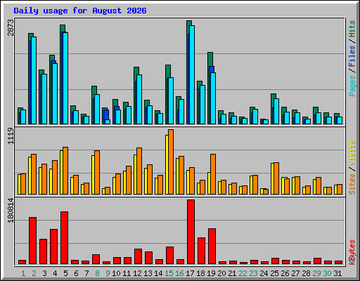 Daily usage for August 2026