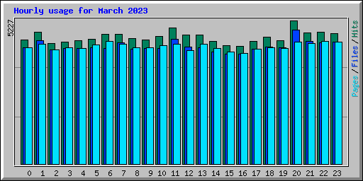 Hourly usage for March 2023