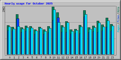 Hourly usage for October 2025